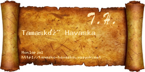 Tamaskó Havaska névjegykártya